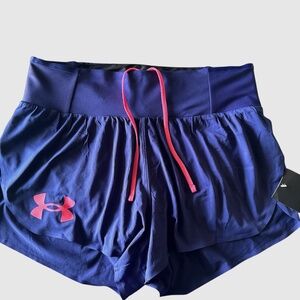 UNDER ARMOUR WOMEN'S RUN TRAIL SHORT '23 / PURPLE/ PINK- SIZE SM